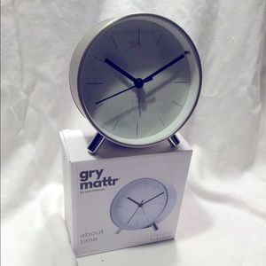 GRY MATTER METAL CASE ALARM CLOCK